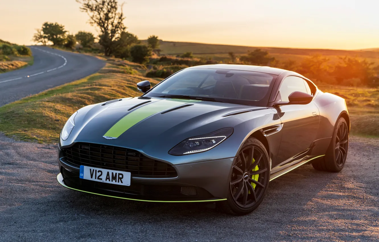 Photo wallpaper sunset, Aston Martin, 2018, DB11, AMR, Signature Edition