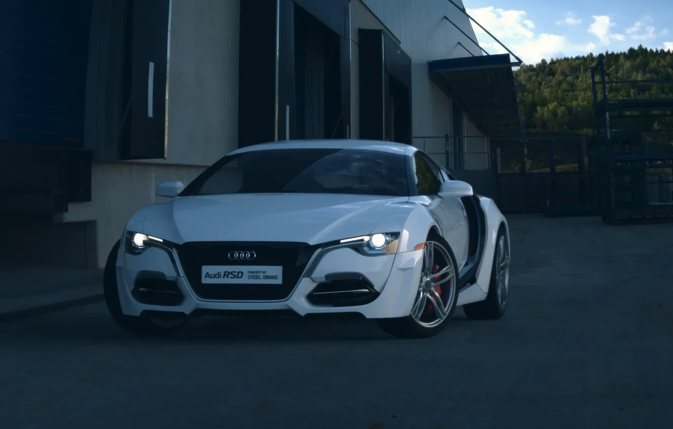 Photo wallpaper Concept, Audi, Car, Auto, Front, White, Ligth, RSD
