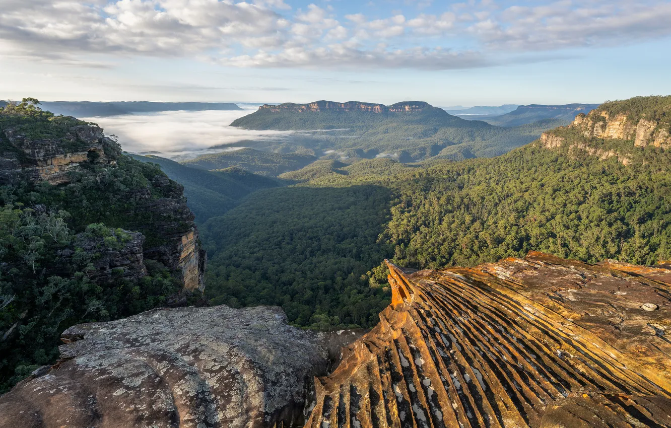 Photo wallpaper clouds, mountains, Australia, New South Wales