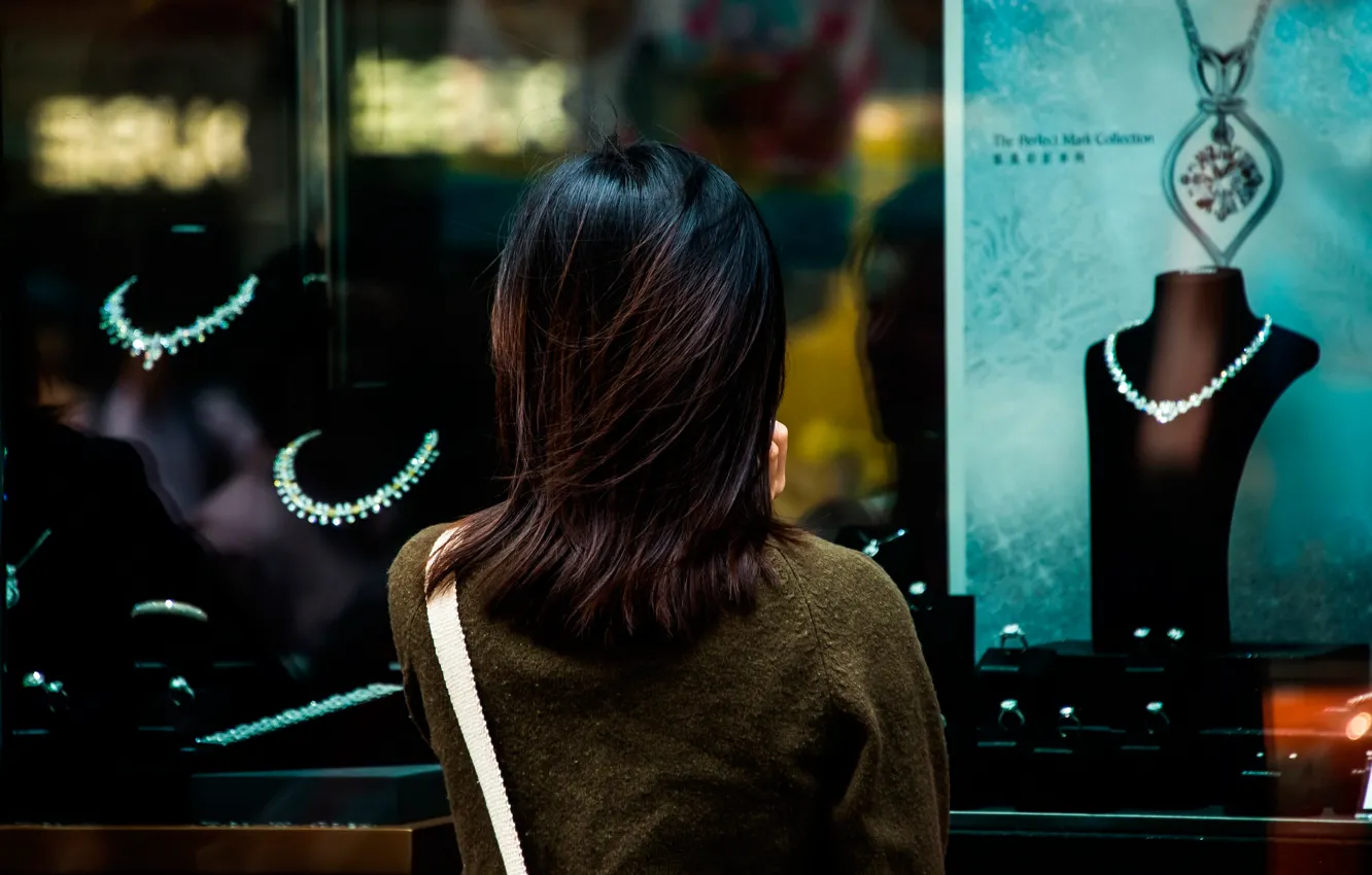 Photo wallpaper girl, decoration, showcase