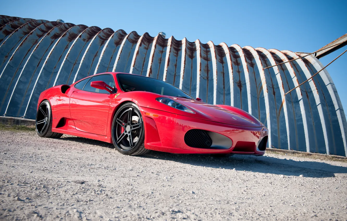 Photo wallpaper the sky, red, shadow, red, ferrari, Ferrari, f430, F430