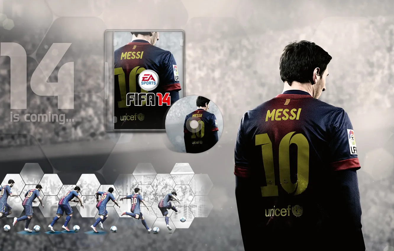 Photo wallpaper games, football, Barcelona, Spain, Messi, FIFA
