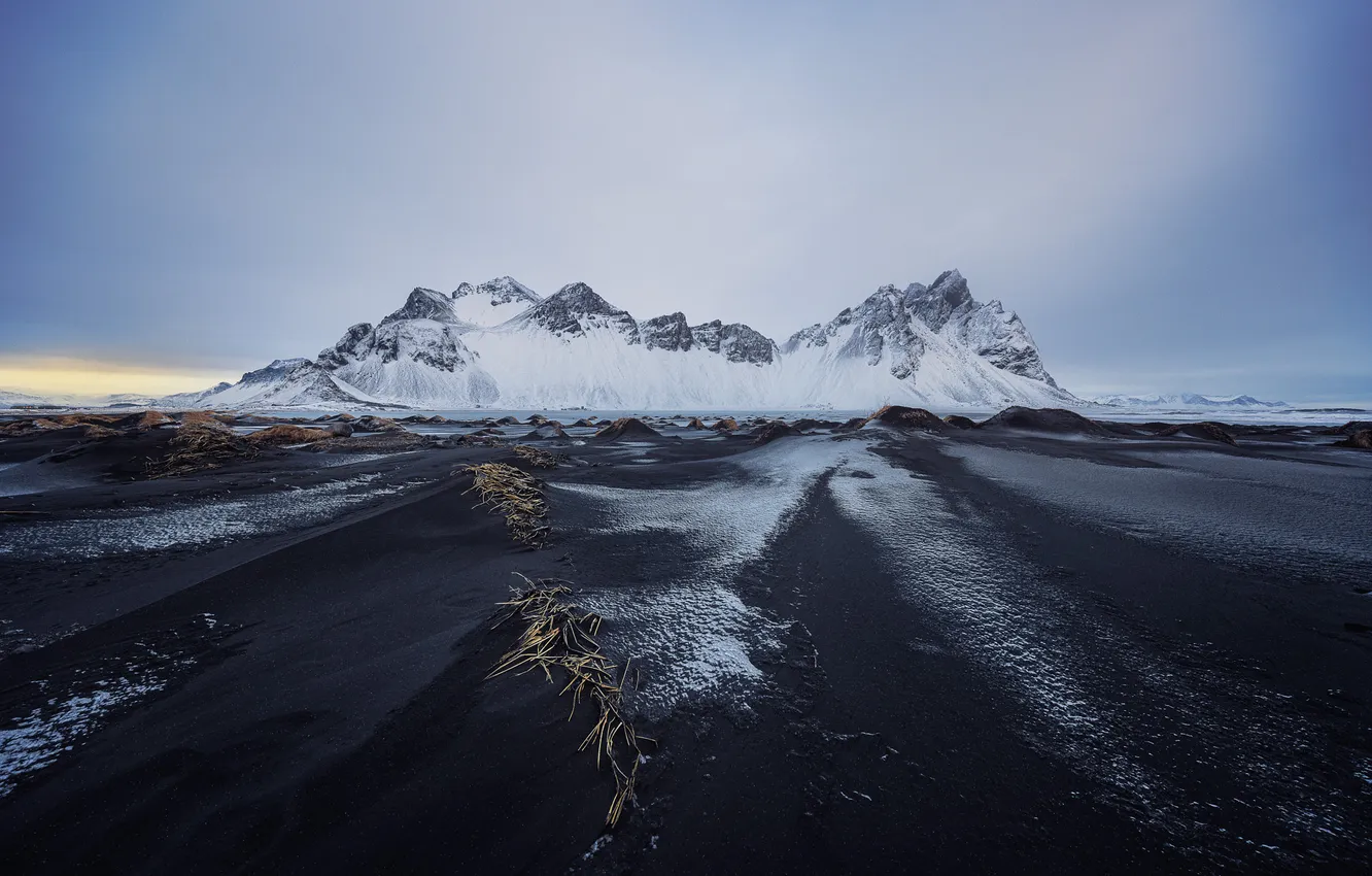 Photo wallpaper nature, Vestrahorn, Frozen Serenity