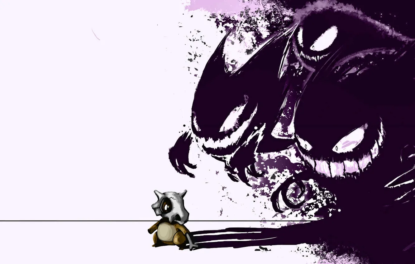 Photo wallpaper white, black, haunter, pokemon, pokemon, gastly, gengar, gengar