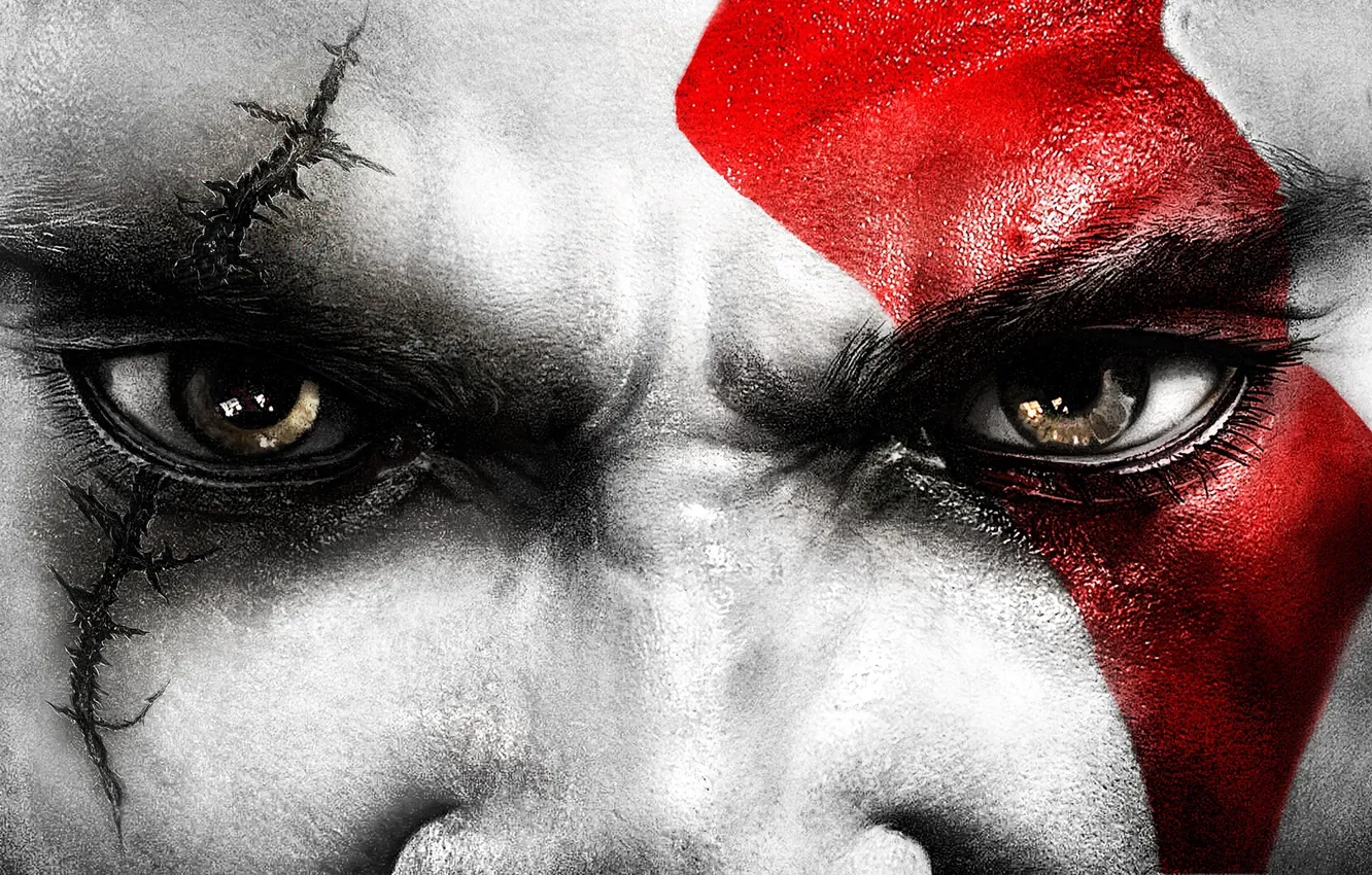 Photo wallpaper eyes, Kratos, God Of War