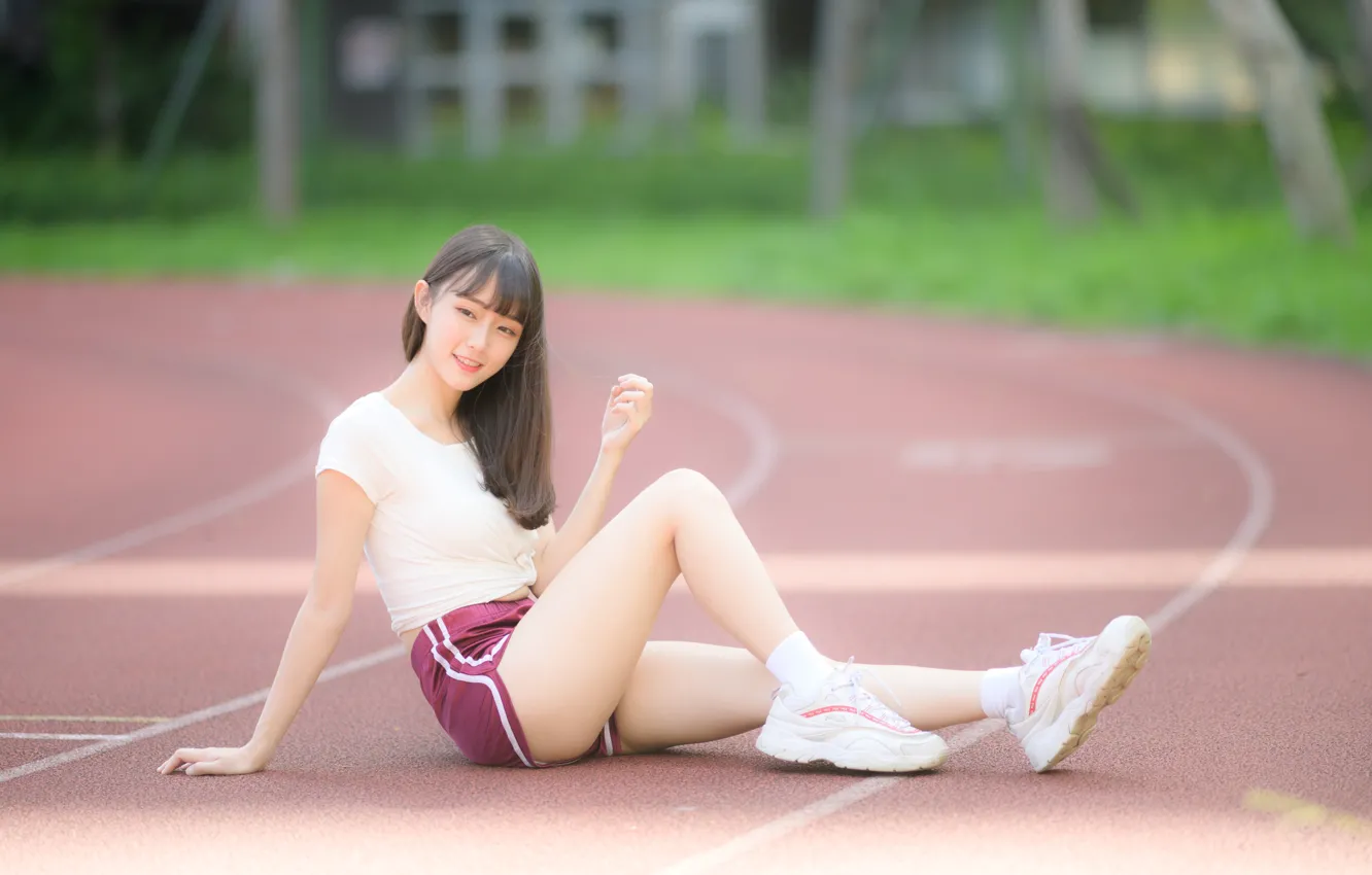 Photo wallpaper pose, model, shorts, portrait, makeup, Mike, figure, hairstyle