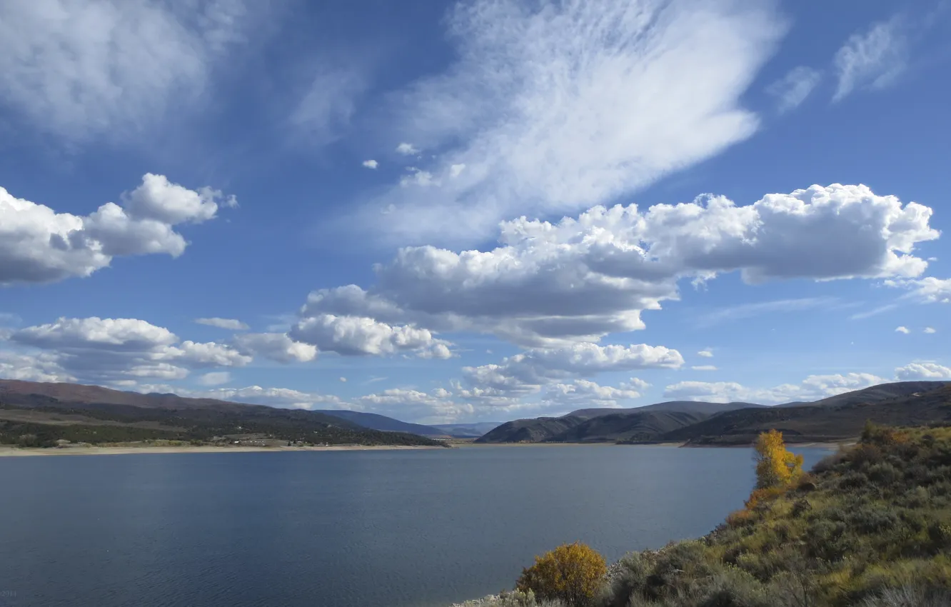Photo wallpaper the sky, clouds, nature, lake, Utah, USA, USA, sky