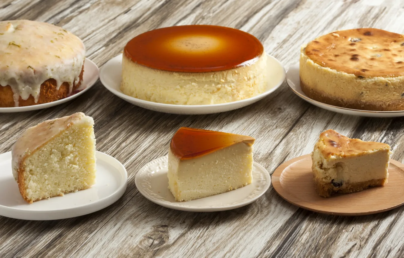 Photo wallpaper cake, piece, cuts