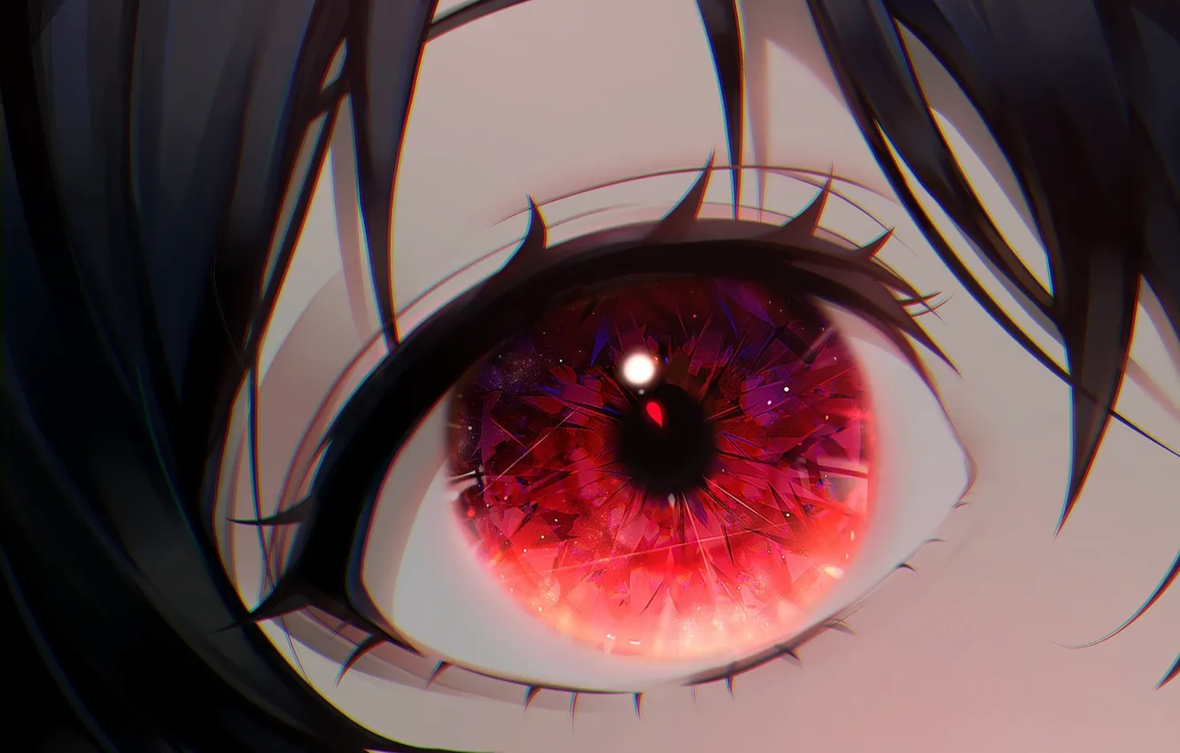 Wallpaper girl, red, eyes, dark hair for mobile and desktop, section ...