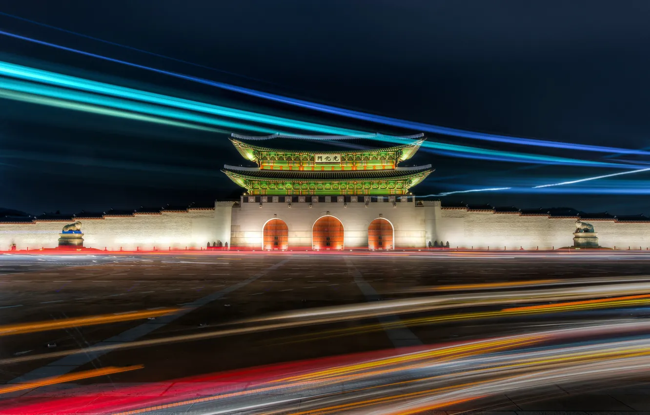 Photo wallpaper Seoul, Gwanghwamun Gate, Gyeongbok Palace