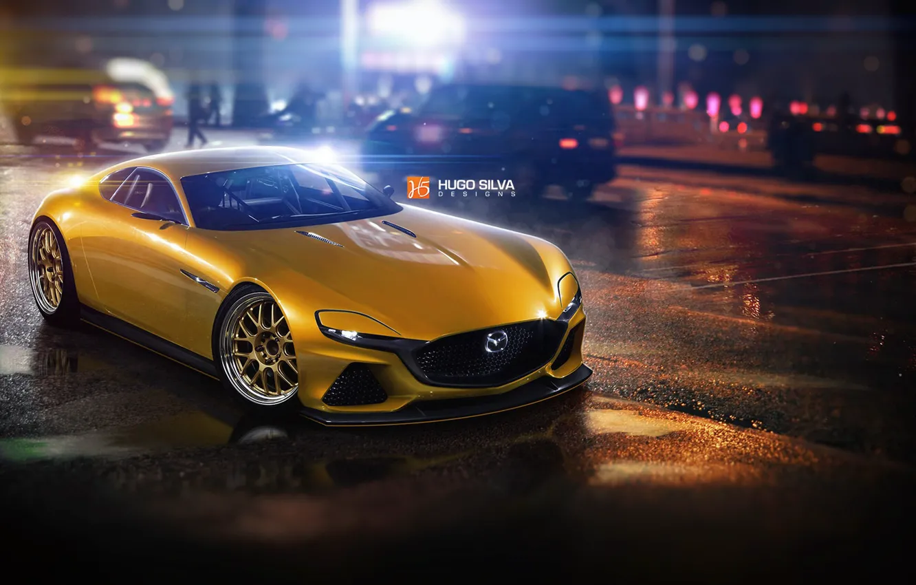 Photo wallpaper machine, auto, Mazda, Vision, by Hugo Silva, Hugo Silva, Mazda RX-Vision, Mazda RX