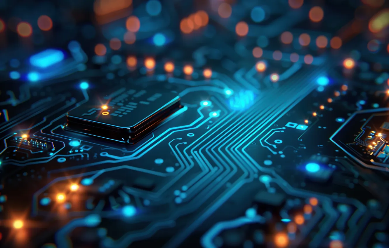 Photo wallpaper background, hi-tech, motherboard