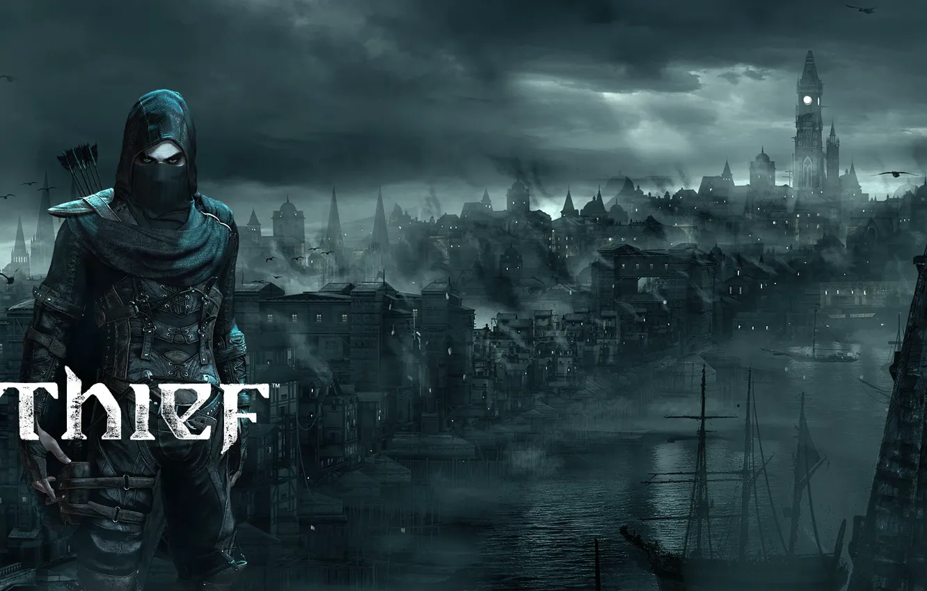 Photo wallpaper the city, thief, Square Enix, Thief, Garrett, Eidos Montreal