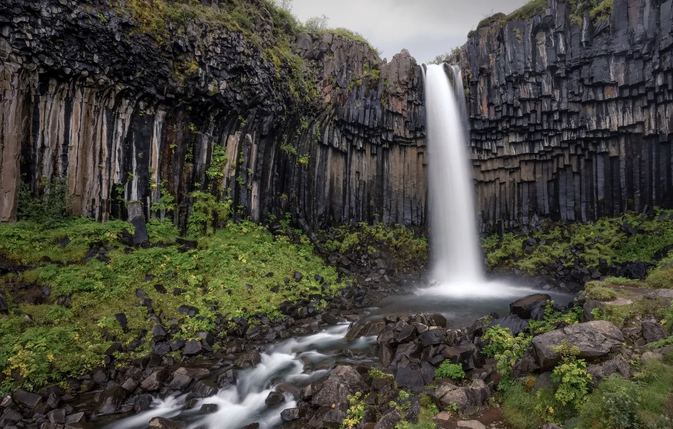 Photo wallpaper waterfall, Iceland, Vatnajökull National Park