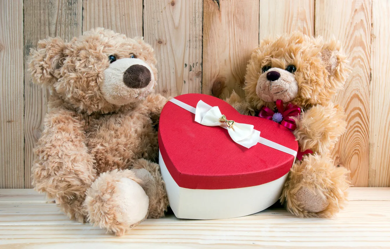 Photo wallpaper love, heart, love, toy, bear, heart, romantic, sweet