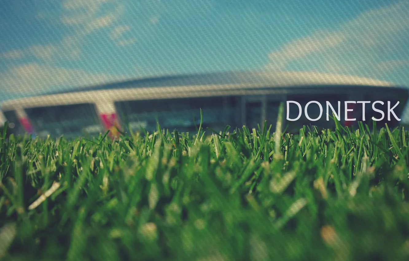 Photo wallpaper grass, macro, day, stadium, Donetsk, Donbass Arena