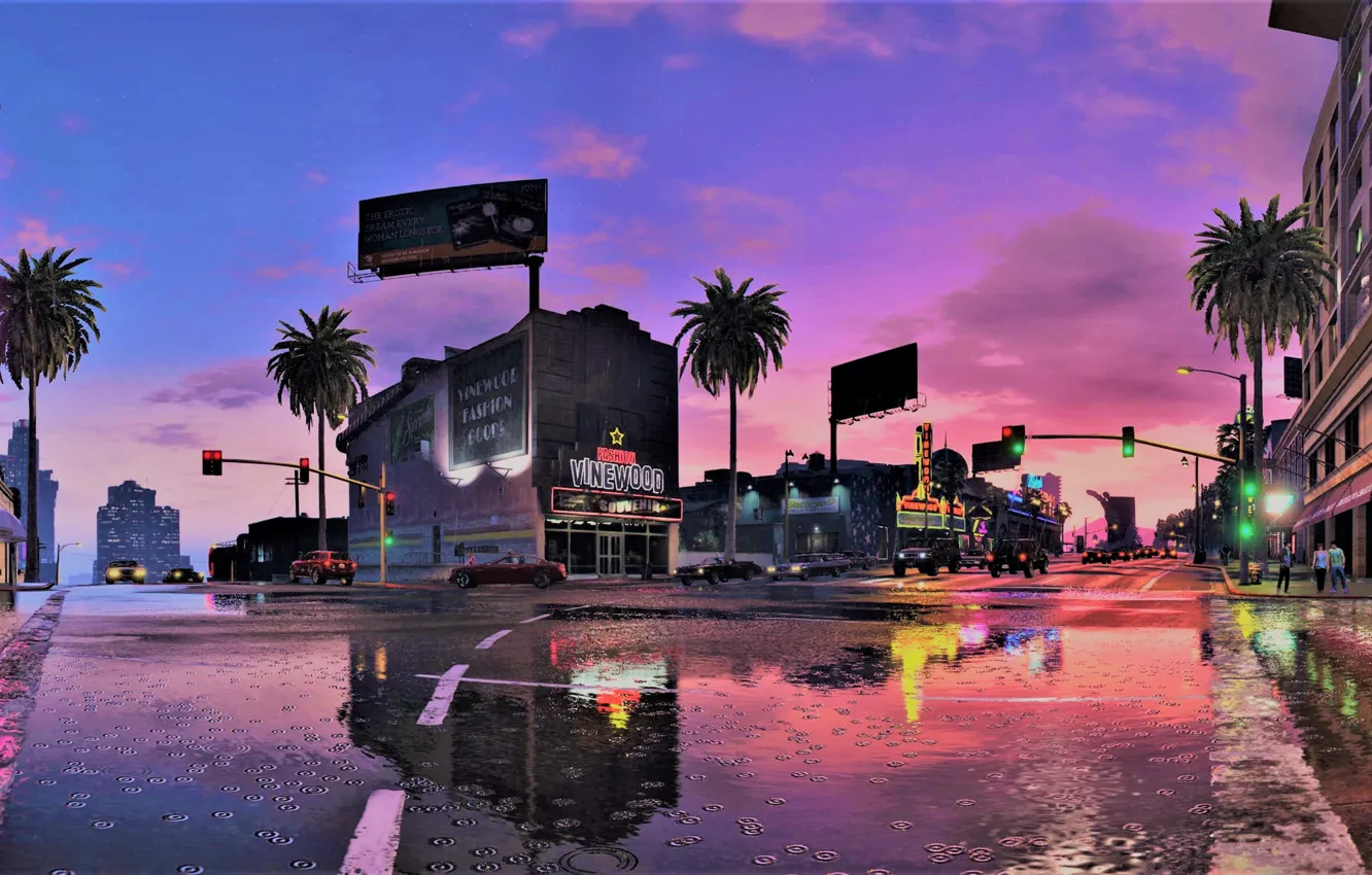 Photo wallpaper car, city, game, sky, Grand Theft Auto V, GTA V, gta 5