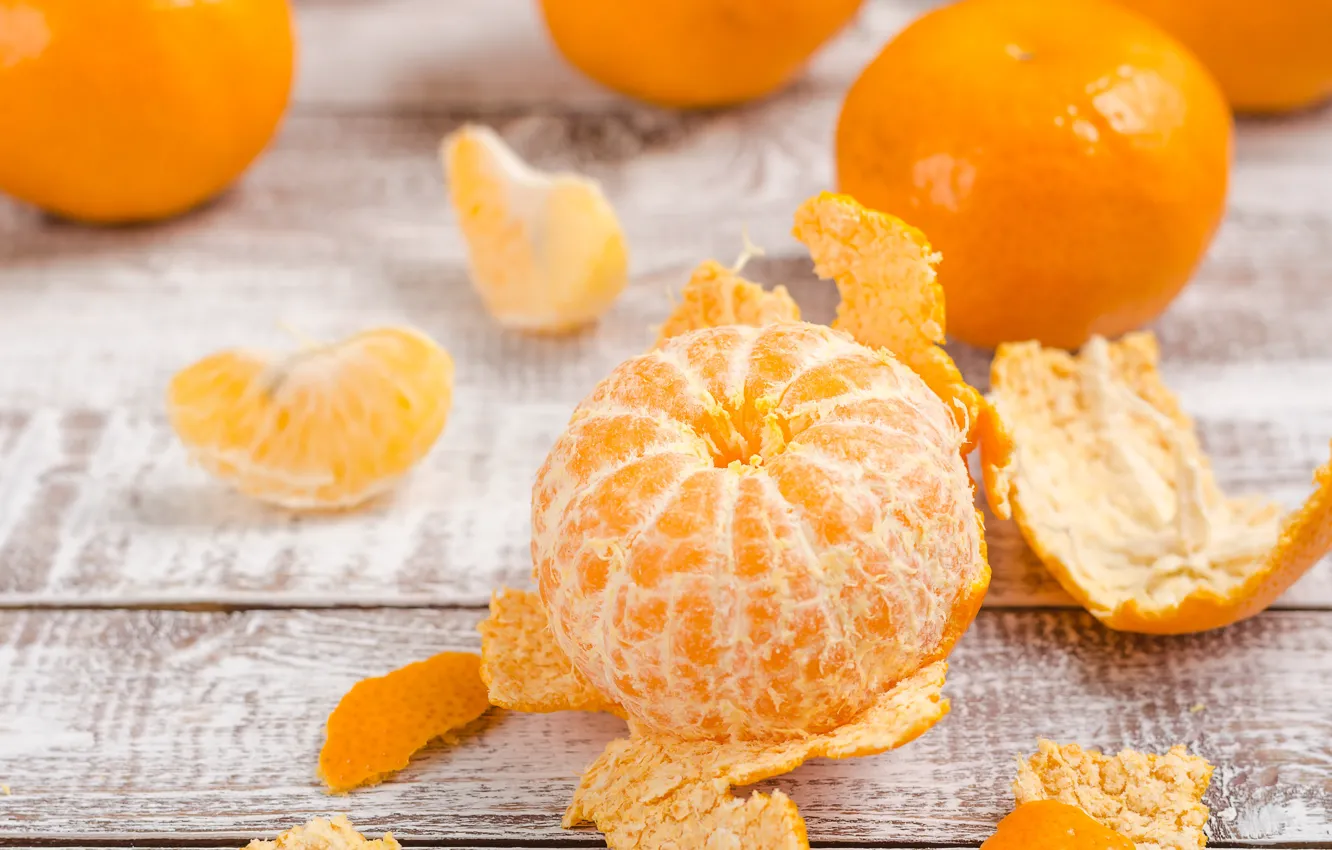 Photo wallpaper slice, citrus, Mandarin
