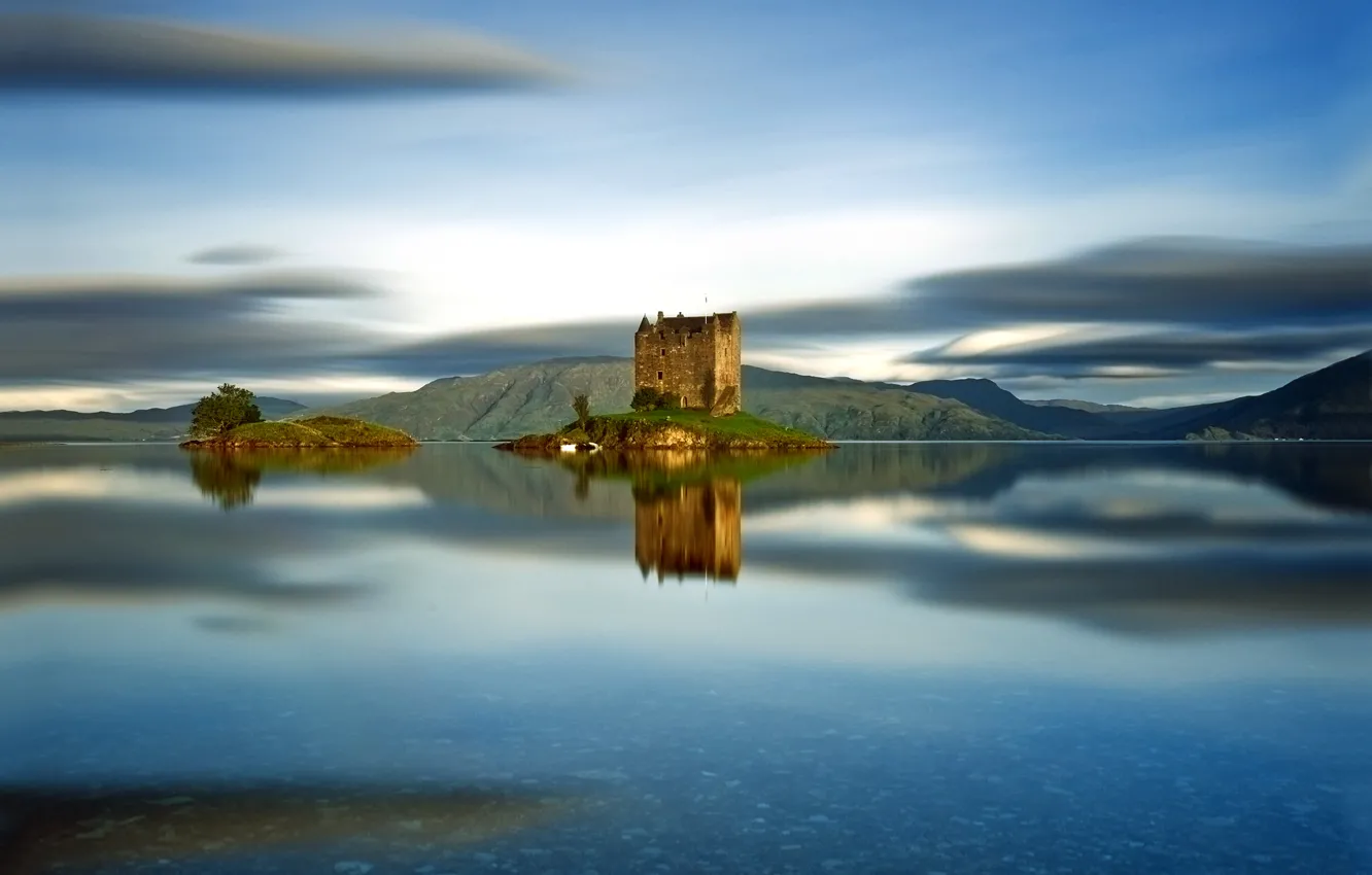 Photo wallpaper island, Scotland, castle Stalker