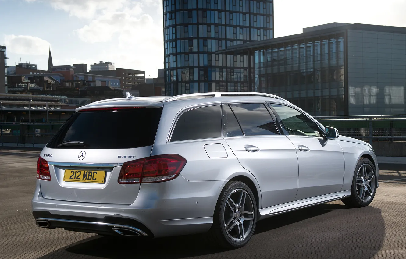 Photo wallpaper the city, Mercedes-Benz, car, rear view, AMG, Sports Package, BlueTec, Estate