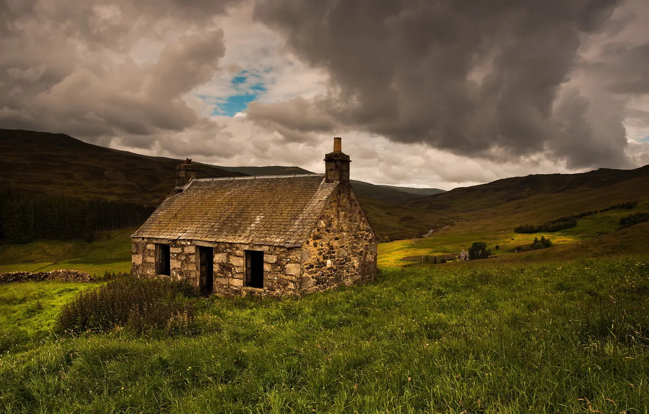 Photo wallpaper field, landscape, home