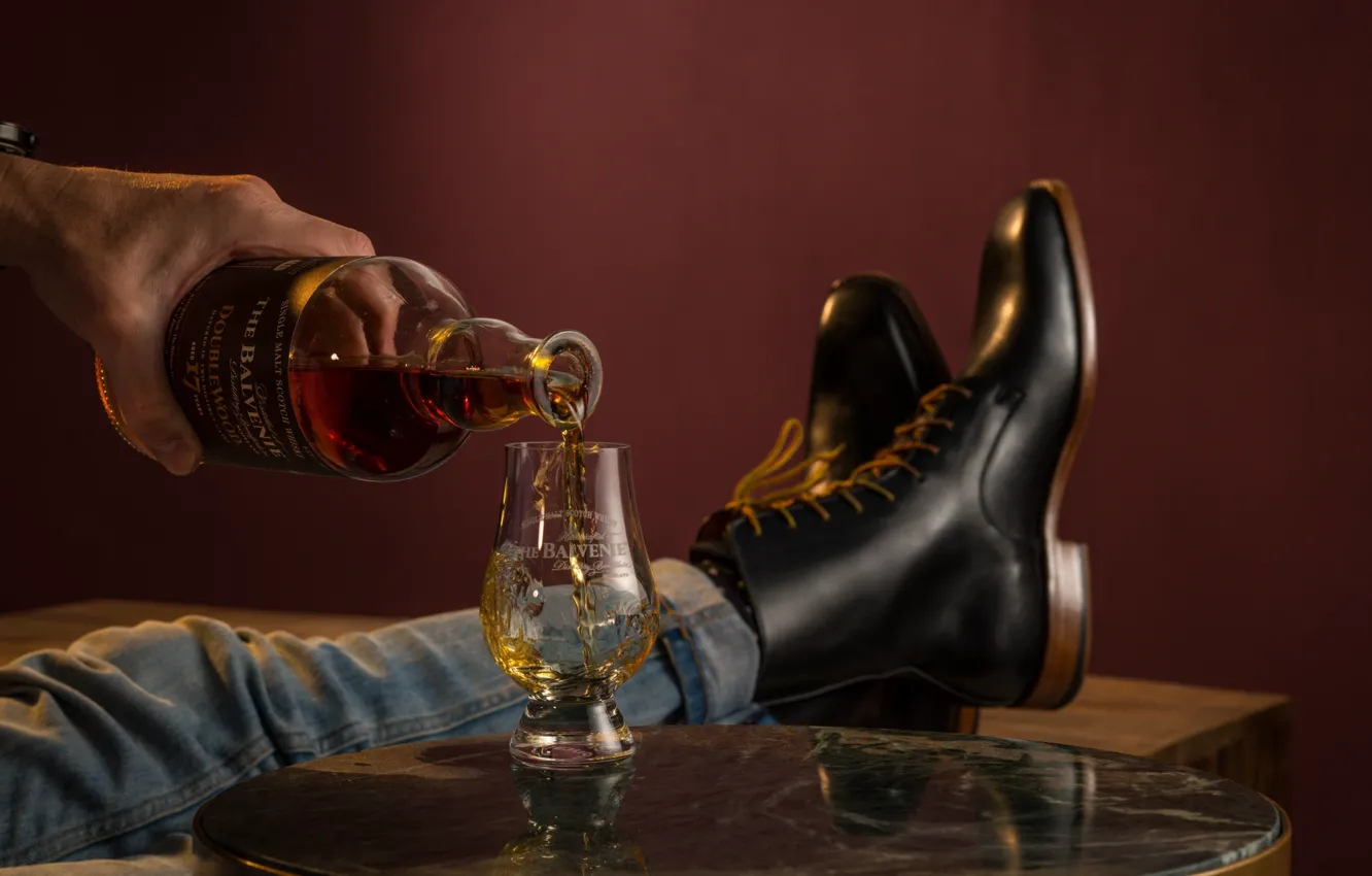 Photo wallpaper Balvenie Doublewood, luxury men’s shoes with Balvenie wood heel, Crafted Collection, luxury mens shoes, single …