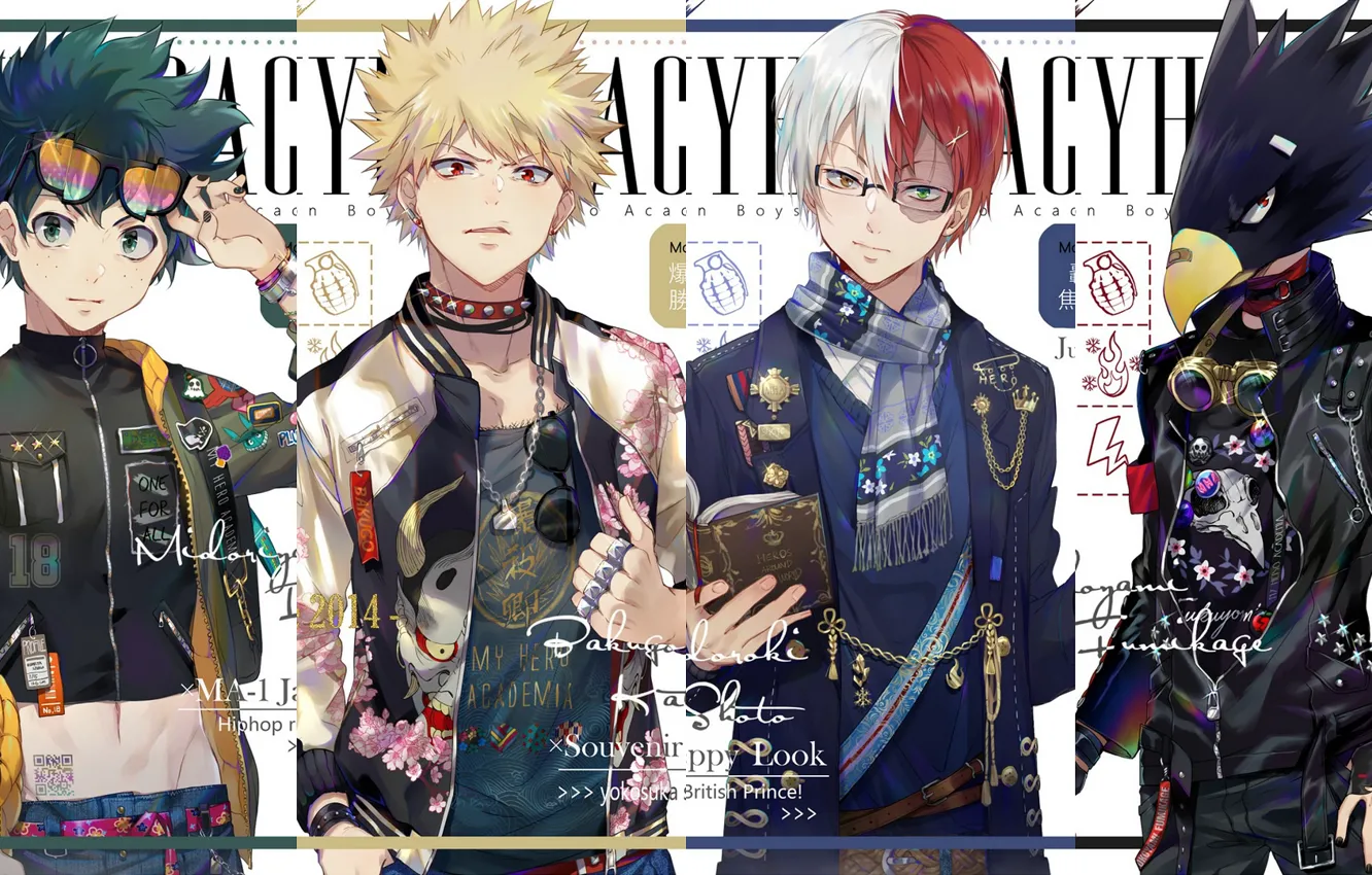 Photo wallpaper collage, art, hero, guy, Boku no Hero Academy