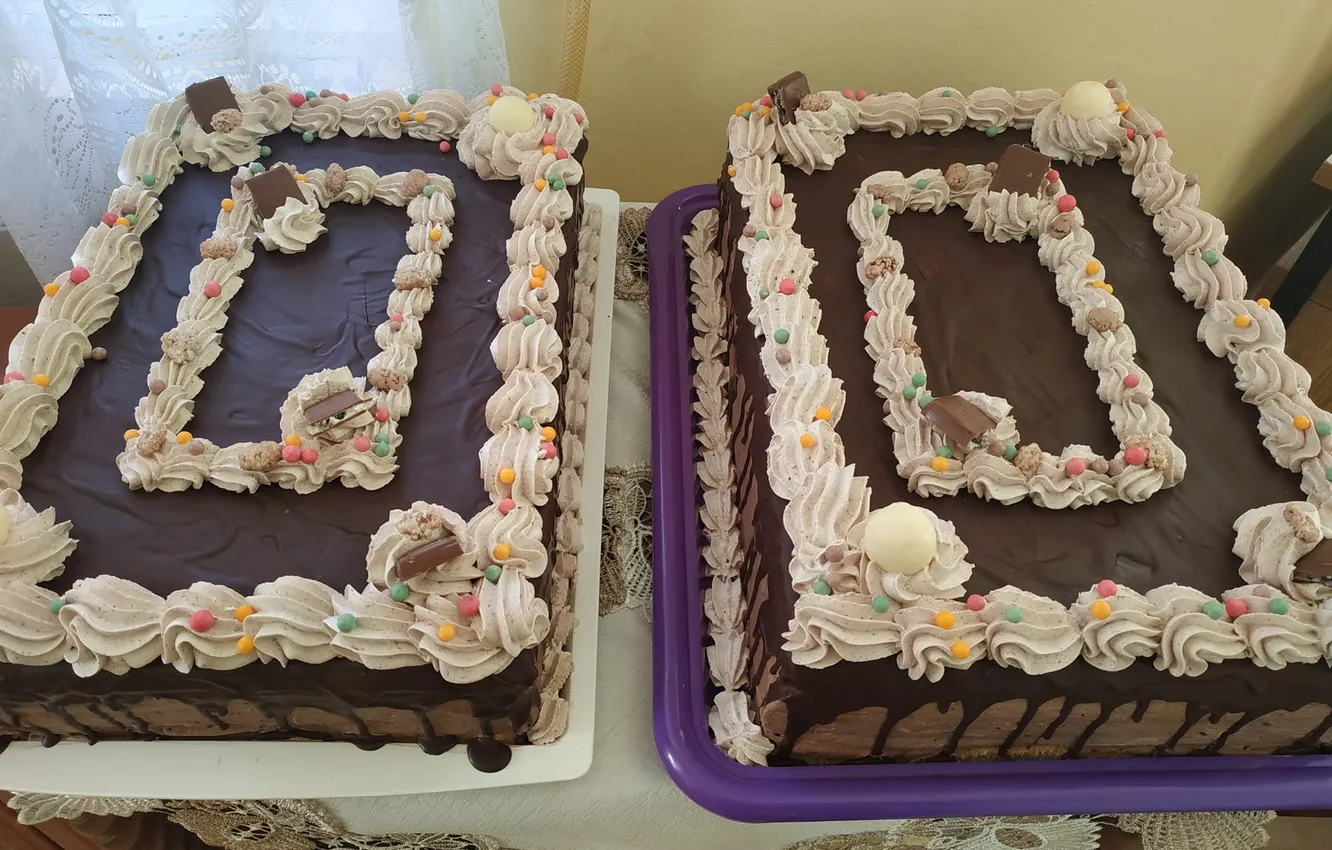 Photo wallpaper cake, chocolate, candy, Whipped Cream
