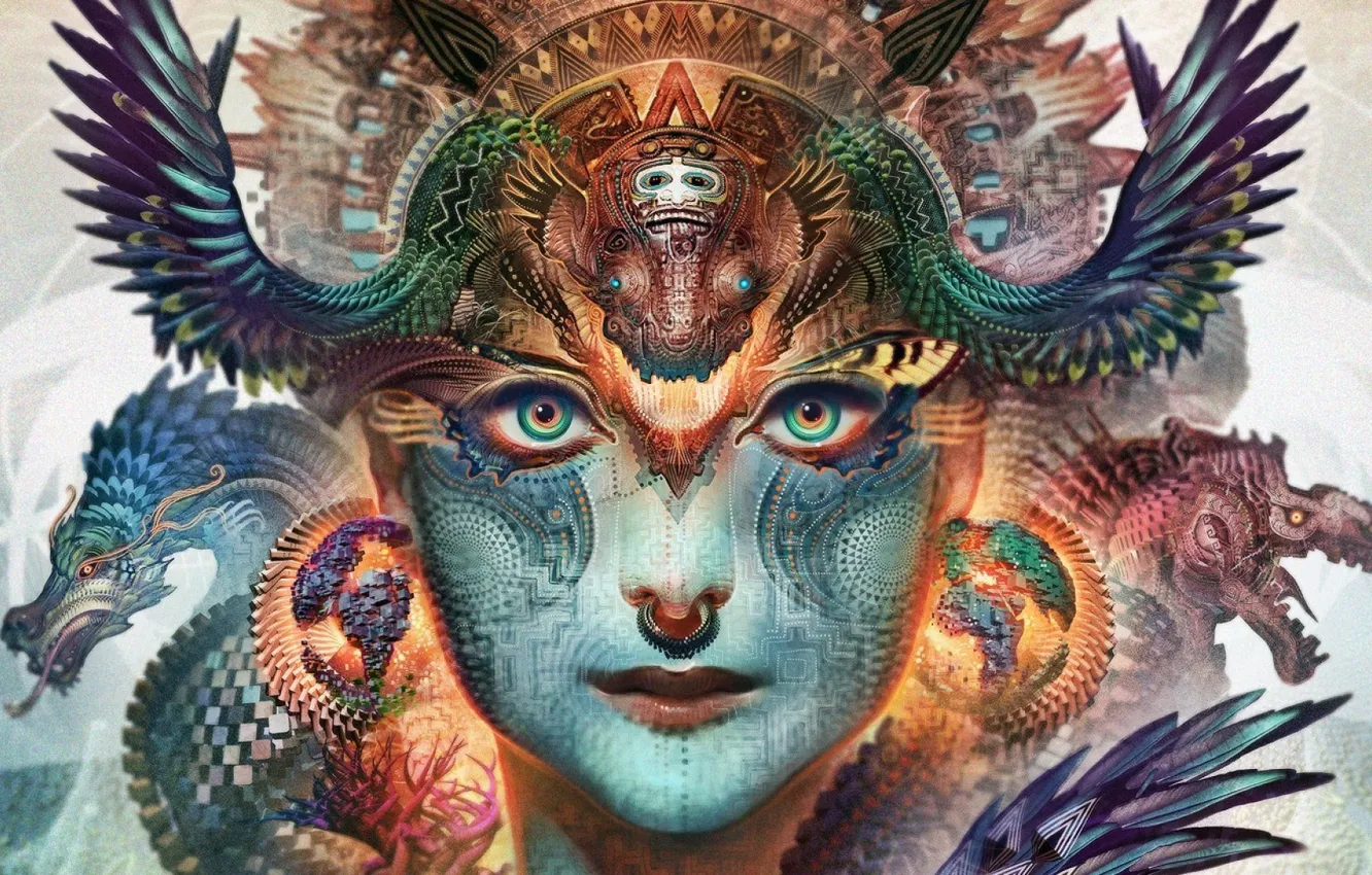 Photo wallpaper 1920x1080, Faces, Android Jones, The Alchemy of Spirit