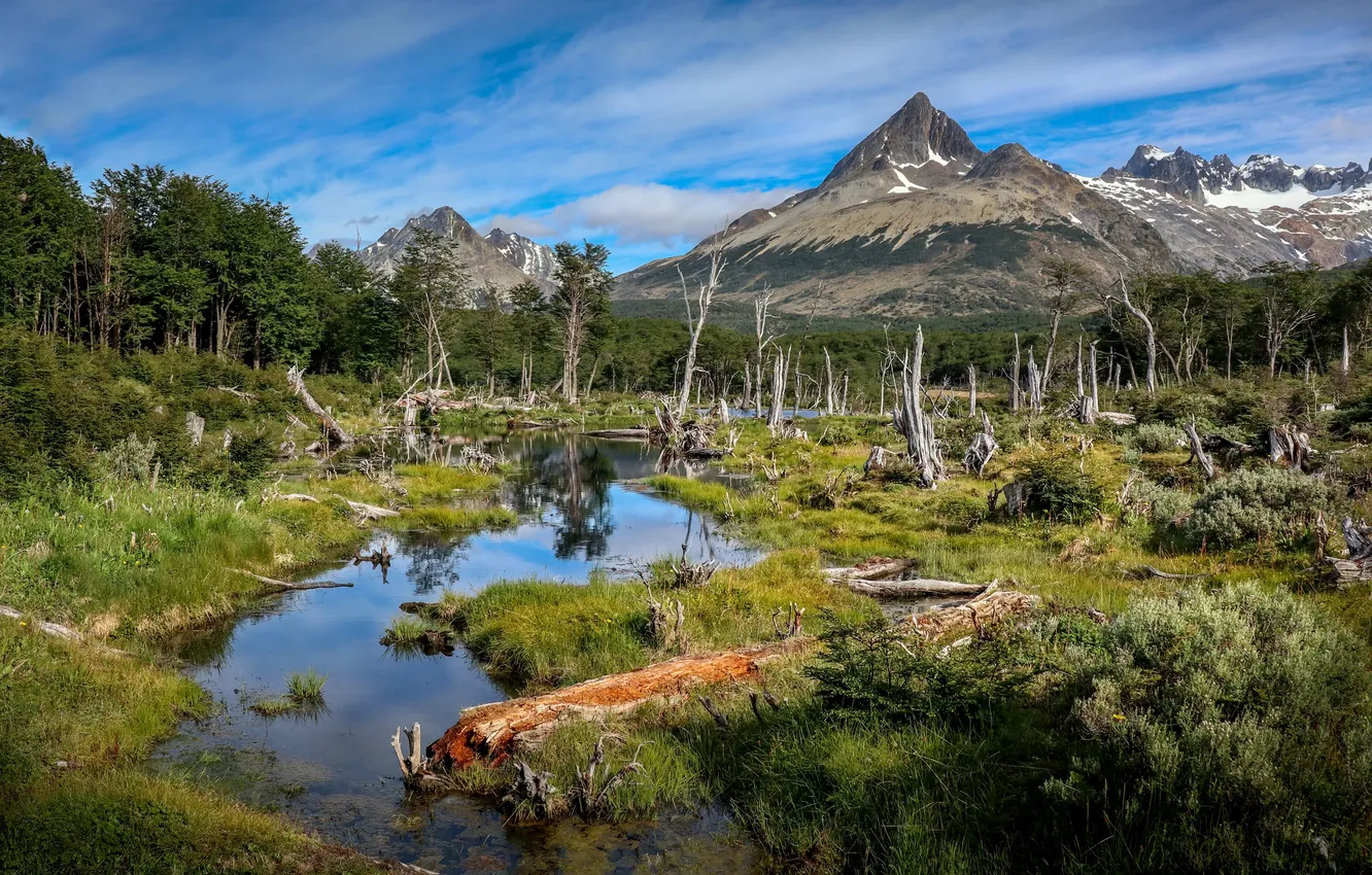 Photo wallpaper Nadezhda Demkina, Los Lobos Valley, Valley of the Wolves, Tierra del Fuego