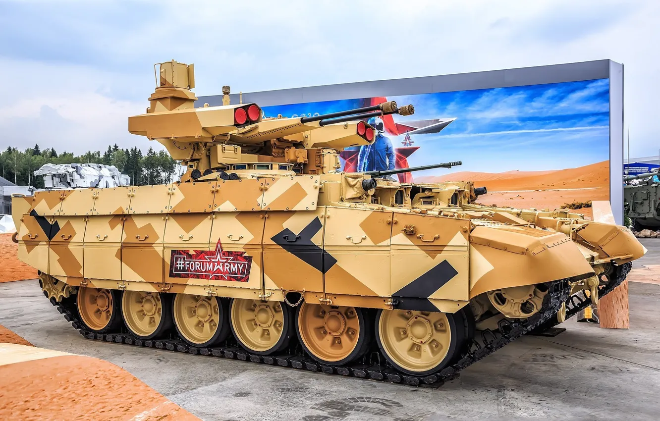 Photo wallpaper terminator, exhibition, armor, BMPT, The Russian Army, Object 199, Forum «ARMY 2018»