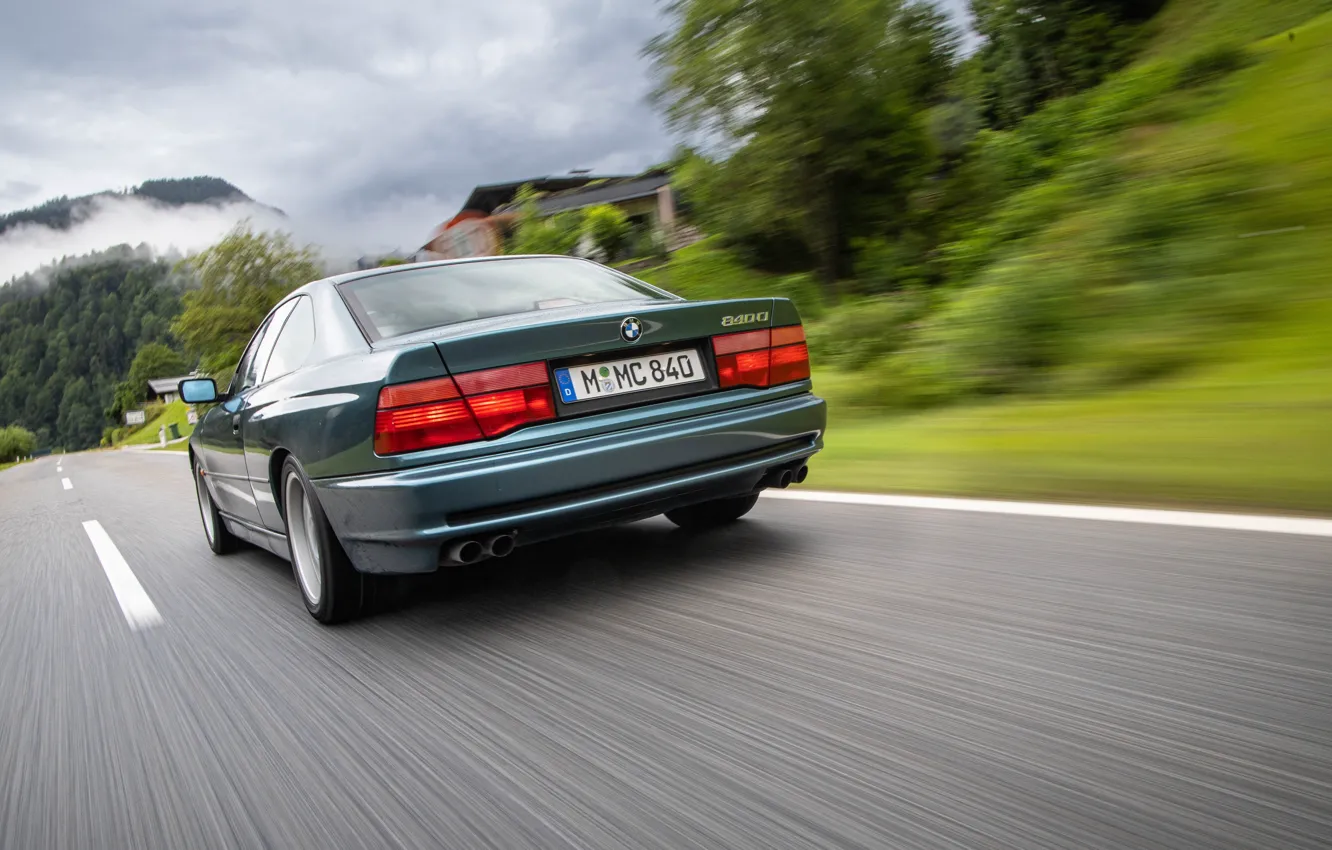 Photo wallpaper BMW, road, E31, rear view, 8 Series, BMW 840 Ci M60 MT