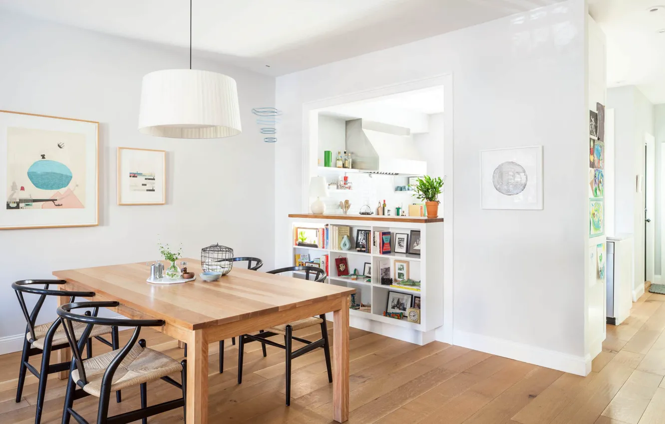 Photo wallpaper interior, New York, dining room, Brooklyn Rowhouse