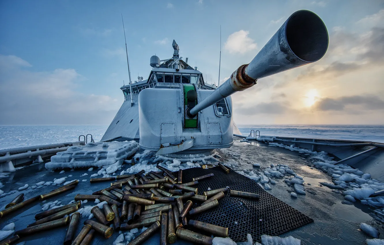 Photo wallpaper frost, Icebreaker, sleeve, the coast guard, NoCGV Svalbard, Svalbard, patrol ship, The Barents sea