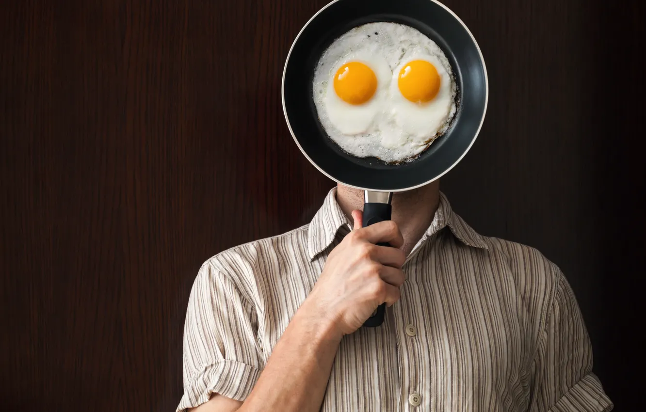 Photo wallpaper shirt, pan, fried eggs