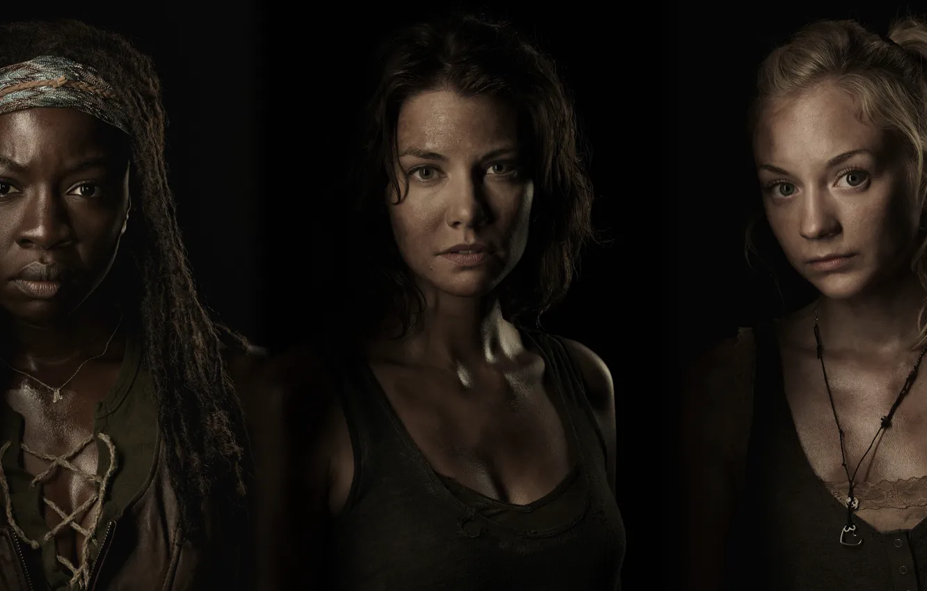 Photo wallpaper The Walking Dead, Danai Gurira, Lauren Cohan, Emily Kinney, Walking, heroine