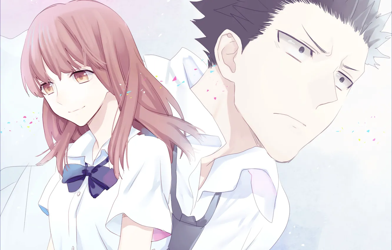 Photo wallpaper girl, guy, Form voice, You No Katachi