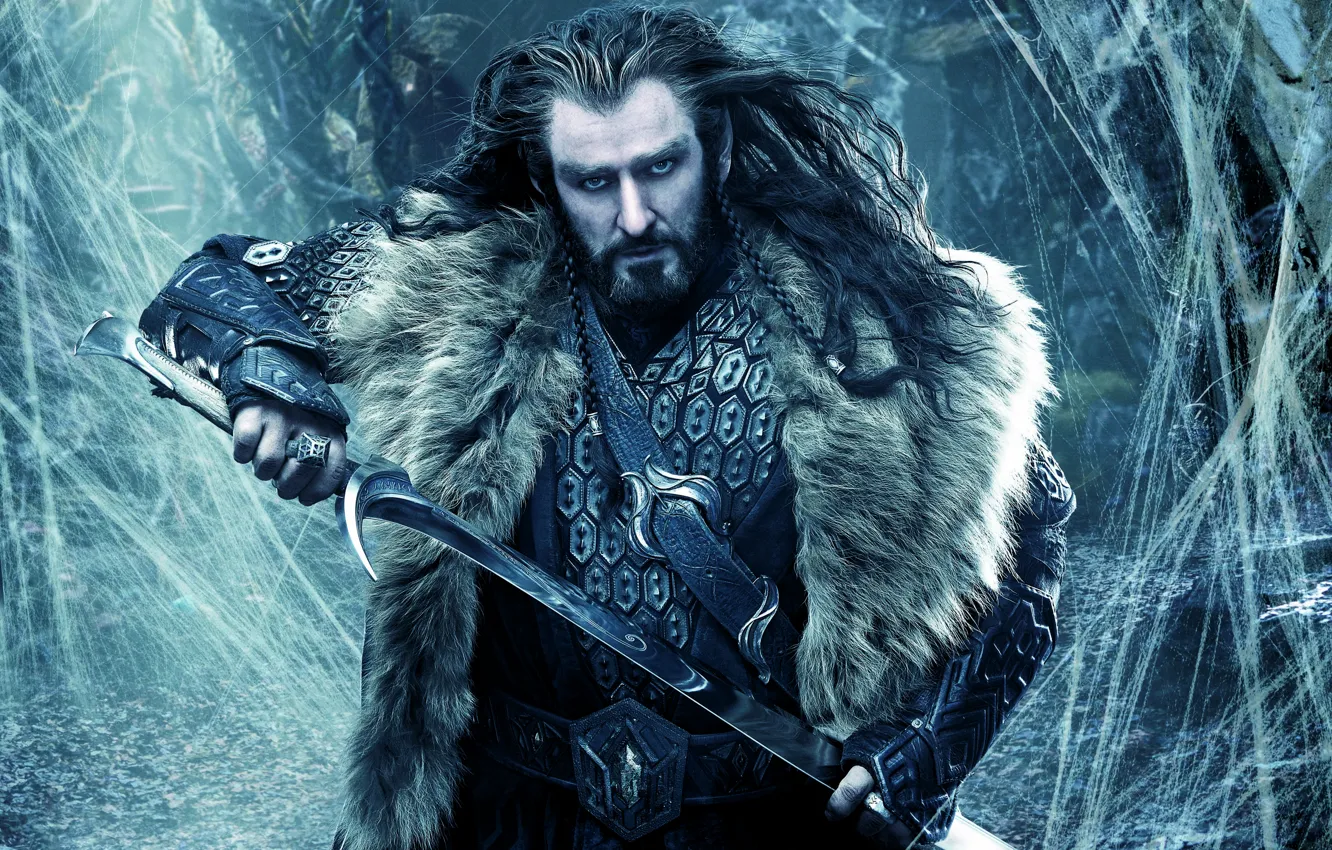 Photo wallpaper sword, dwarf, The hobbit, The Hobbit, Richard Armitage, dwarf, Thorin, Oakenshield, Thorin Oakenshield