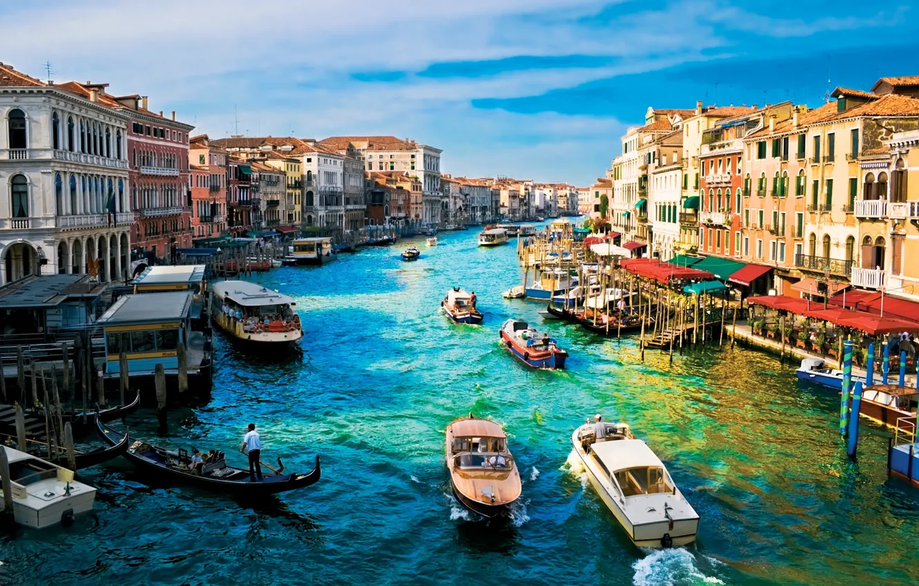 Photo wallpaper home, boats, Venice