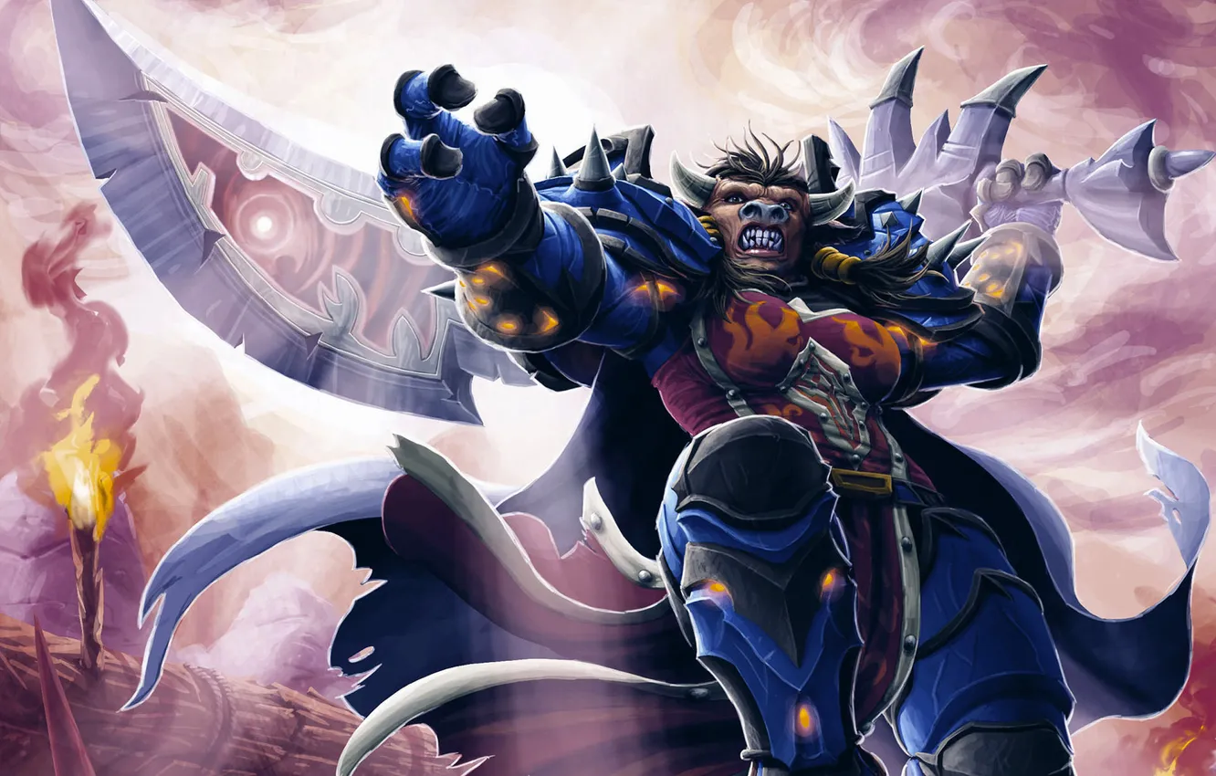 Photo wallpaper World of Warcraft, Tauren, tauren, Tauren-warrior, Taurine