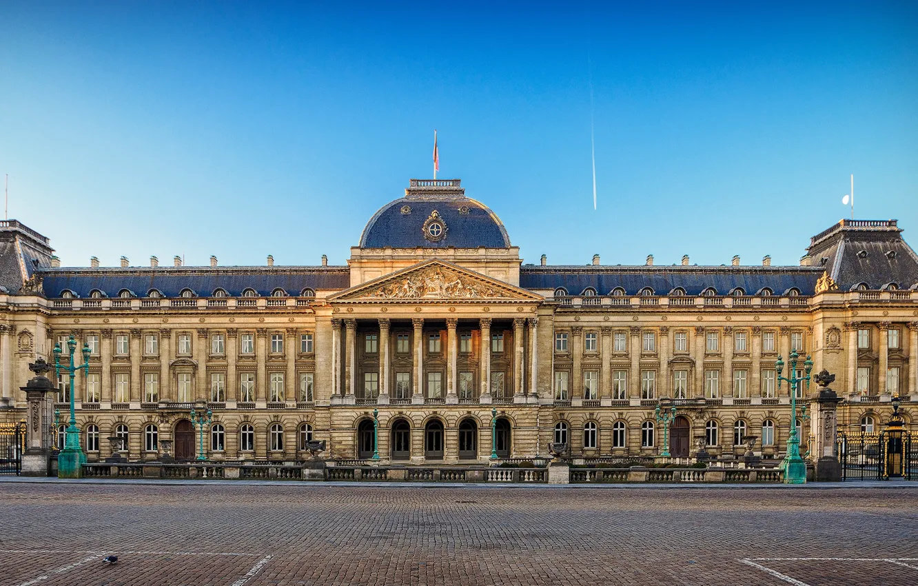 Photo wallpaper the sky, area, Belgium, Palace, Brussels, Royal Palace