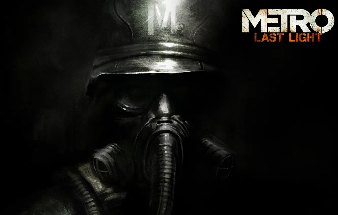Photo wallpaper logo, logo, soldiers, gas mask, helmet, 4A Games, Deep Silver, Metro: Last Light