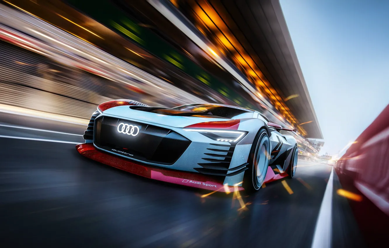 Photo wallpaper Audi, Auto, Machine, Speed, VGT, Hybrid, Sports car, GT Sport