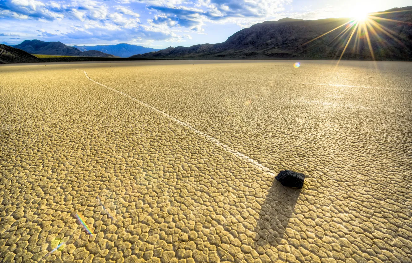 Photo wallpaper Landscape, Death Valley, Final Playa Racetrack