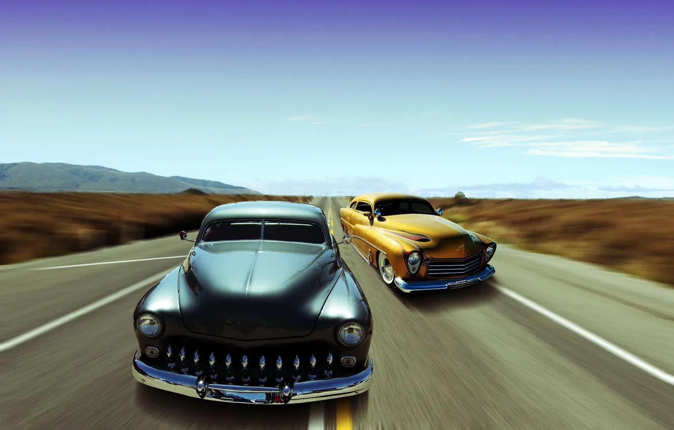 Photo wallpaper road, machine, background