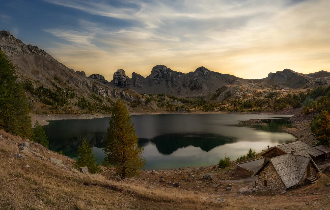 Photo wallpaper France, Mountains, Lake, Parks, Mercantour national park