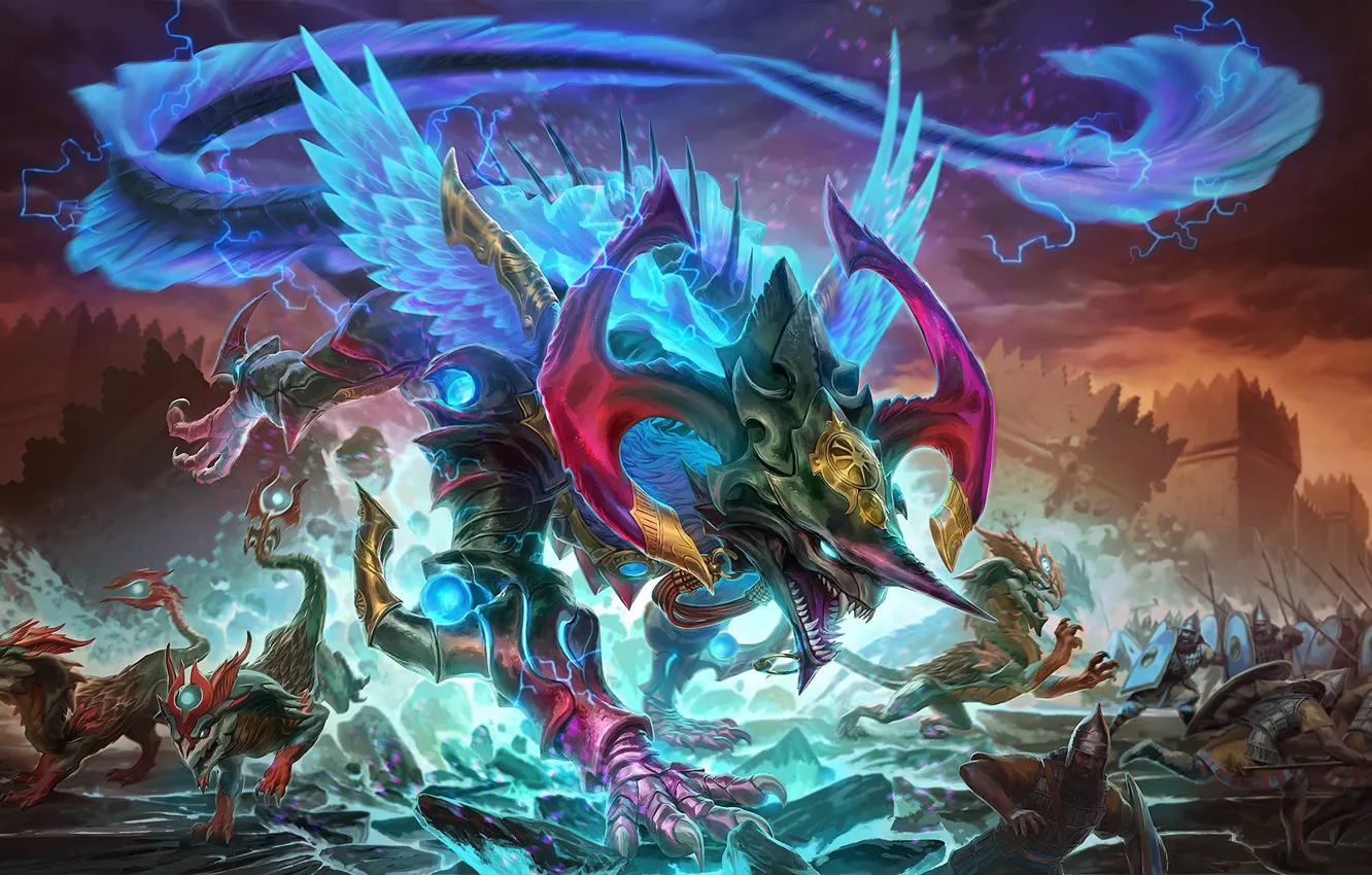 Photo wallpaper dragon, God, game, dragon, God, Smite, Tiamat, Tiamat