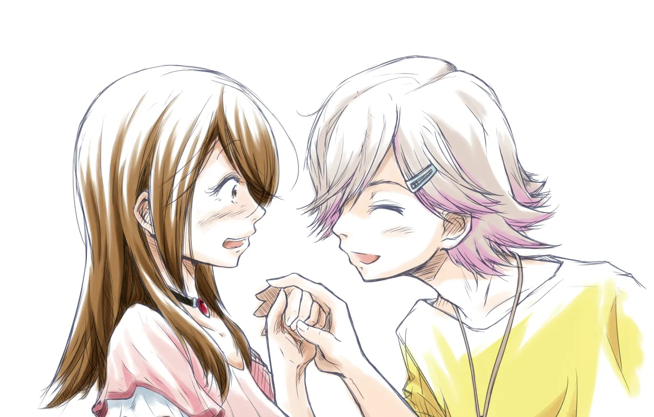 Photo wallpaper girl, guy, two, Tsuki ga Kirei