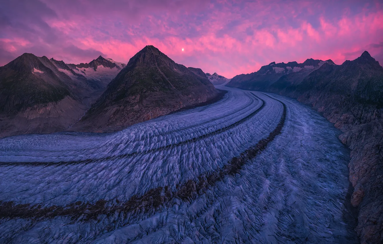 Photo wallpaper Switzerland, mountains, Aletsch Glacier