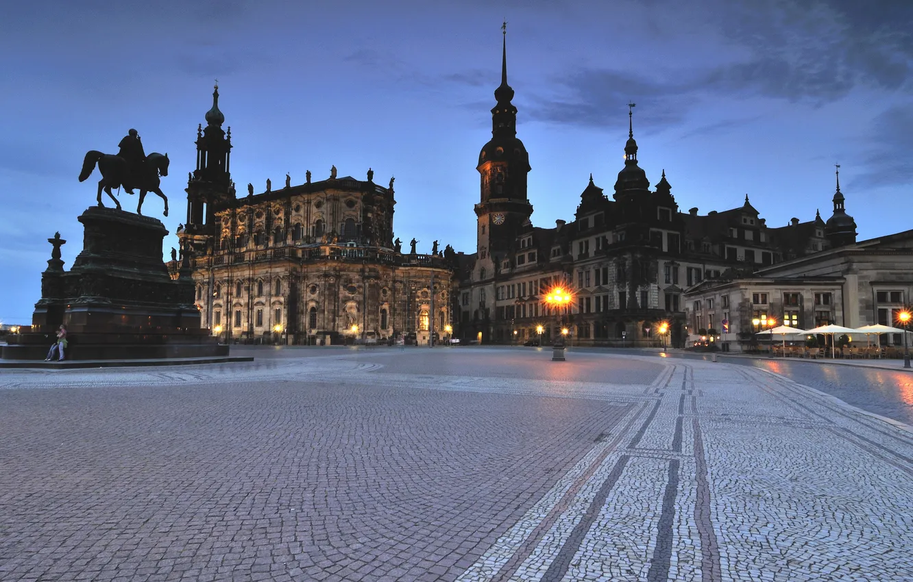 Photo wallpaper the sky, home, the evening, Germany, Dresden, area, monument